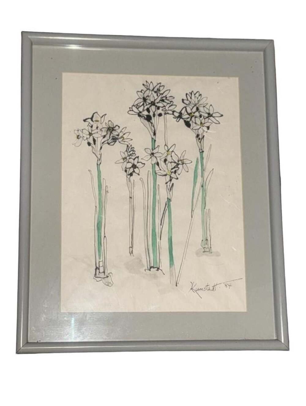 Hilda Kunstadt Original 1984 Floral Watercolor Botanical Painting